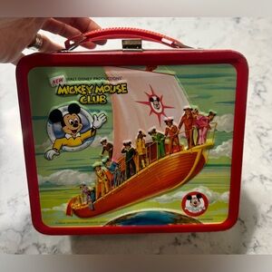 Vtg 1977 WDP Mickey Mouse Club Sailing Ship Metal Lunch Box Embossed Walt Disney